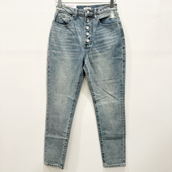 WeWoreWhat The Danielle w/Crystal Buttons Rigid Indigo Jeans Size 27 - Picture 1 of 10